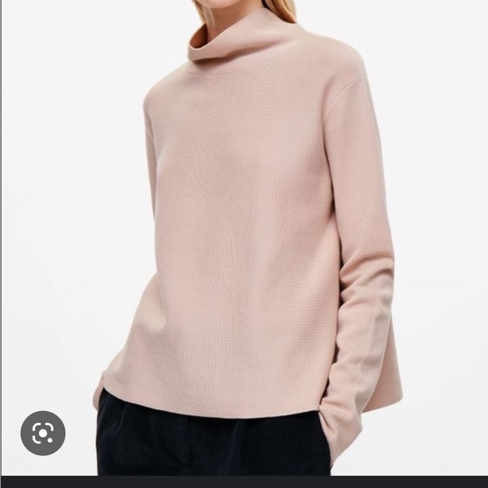 COS A-Line Mock Neck Sweater - Dusty pink - Size US S